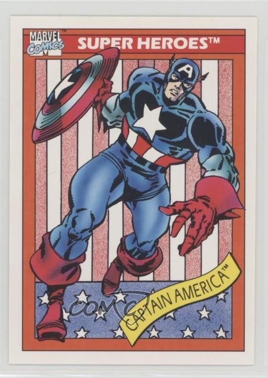 1990 Impel Marvel Universe Super Heroes Captain America #1 0f5t