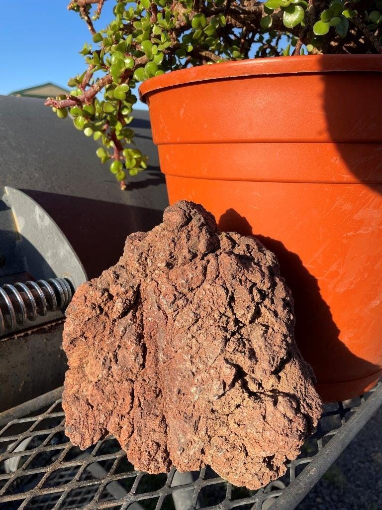 One Large, Red Lava Rock – Perfect for Terrariums, Aquariums, Succulents