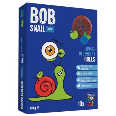 Bob Snail zuckerfreier Apfel-Blaubeer-Snack, 100 g