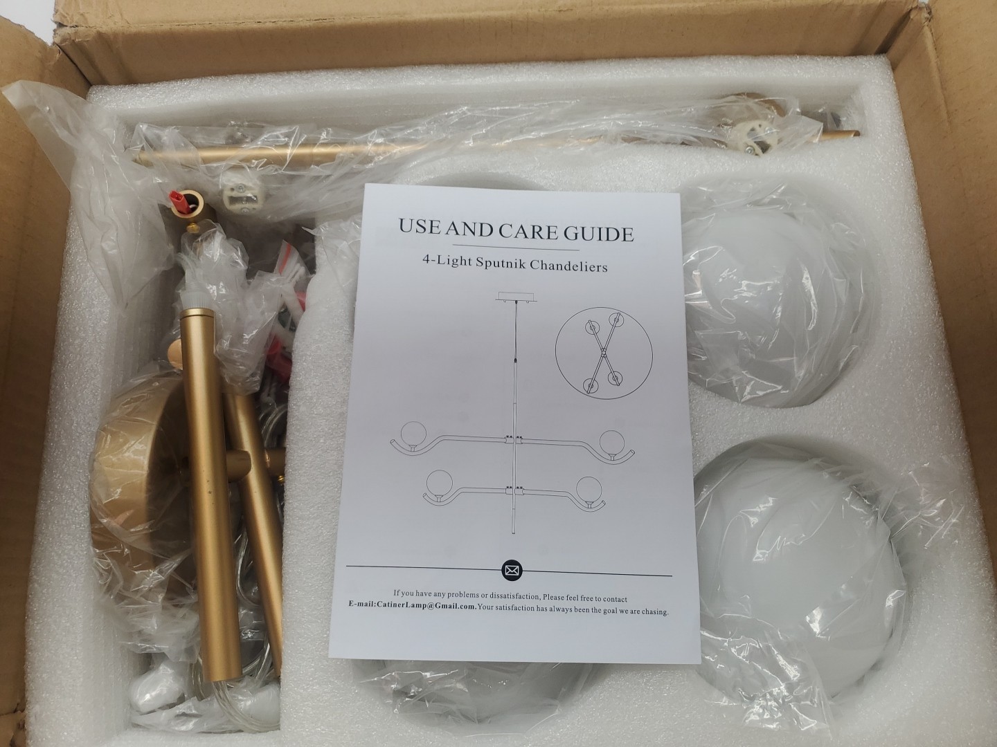 4 Lights Modern Gold Sputnik Chandelier, L31 '' Large Mid Century Long