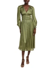 Maje Smocked Waist Midi Dress Women's