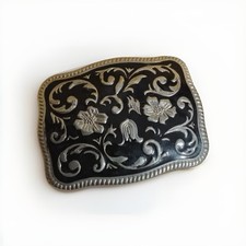Western Flower Swirl Belt Buckle