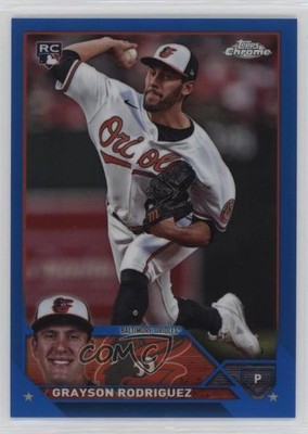 2023 Topps Chrome Update Blue Refractor 95/150 Grayson Rodriguez Rookie RC i5f