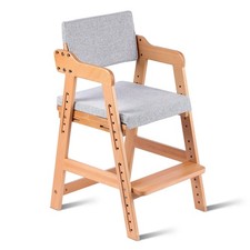 Wooden High Chair for Toddlers to Teens Adjustable Kids Learning Chair with S...