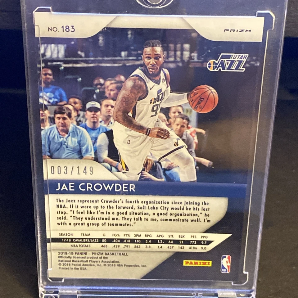 Jae Crowder 2018-19 Prizm Purple Cracked Ice/149 Foto 2 de 3