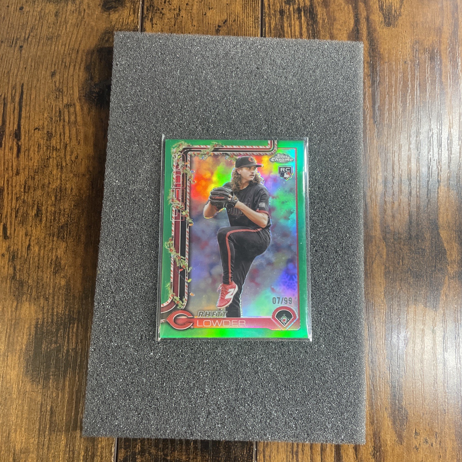 2025 Topps Chrome - Rhett Lowder #147 Green Refractor /99 (RC)
