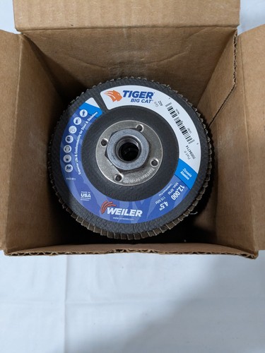 Weiler Klappenscheibe: 4-1/2" Durchmesser, 40er Körnung, Zirkonoxid Aluminiumoxid, Typ 27 10er Box 96245 - Bild 2 von 6