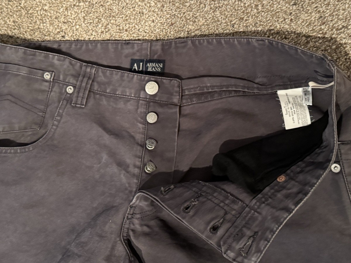 ARMANI JEANS コーデュロイ ストレートパンツ グレー Armani Jeans Men's Gray Cotton Jeans Pants Trousers size 38 x 34