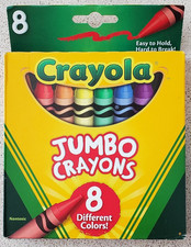 Crayola 8 Nontoxic JUMBO Crayons Easy To Hold Hard To Break 3x Regular Crayons