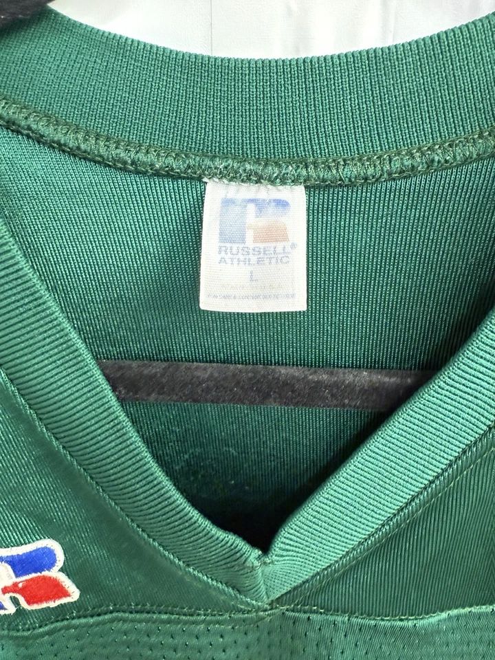 Camiseta deportiva de fútbol americano Russell vintage de los New York Jets verde/blanca #81 talla grande Foto 3 de 4