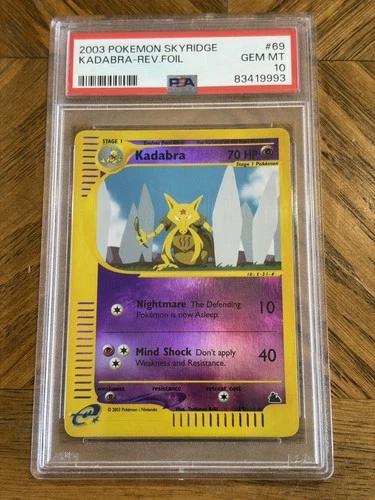 2003 POKEMON SKYRIDGE #69 KADABRA REVERSE FOIL PSA 10