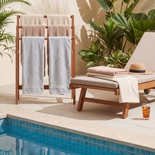 Free Standing Towel Rack, 3-Tier Solid Wood Blanket Rack, Floor Blanket Holder