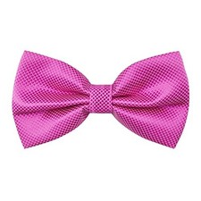  Mens Solid Mini Squares Formal Banded Bow Ties Magenta Rose Plaid