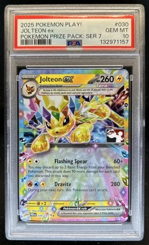 2025 Pokemon Prize Pack Jolteon ex Prismatic Evolutions Rare #030/131 PSA 10