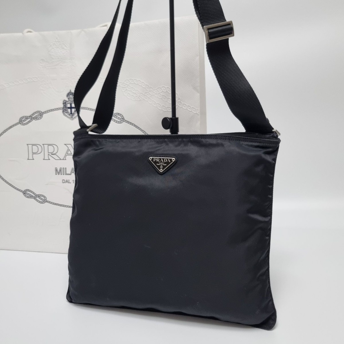 Prada Nylon Messenger Bag Crossbody (Unisex) - SKU 412-24 | eBay Prada Nylon Messenger Bag Crossbody (Unisex) - SKU 412-24 | eBay