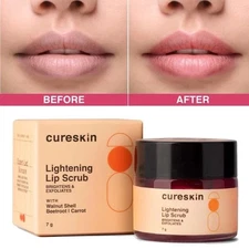 2X Cureskin Lightening Lip Scrub for Men and Women | Lip Scrub for Dark Lips