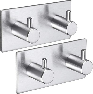 Towel Holder No Drilling Required, Set of 2, Bathroom Towel Holder Made of St...