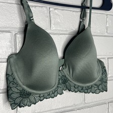 Aerie Sunnie Bloom Lace Full Coverage Lightly Lined Bra 34C - Palm