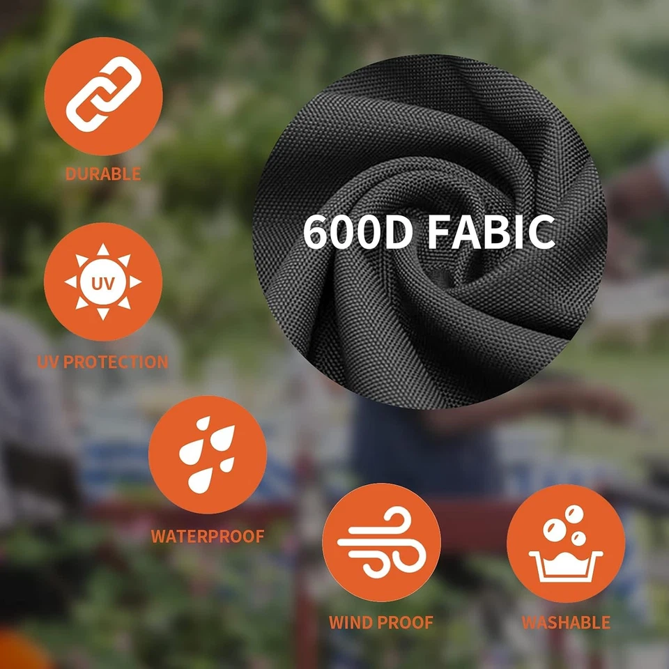 Cubierta para parrilla de barbacoa Roastove, 600D pesada 64 L x 24" W x 48" H, NEGRA Foto 3 de 4