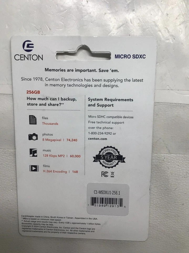 Centon ultra fast mobile Memory Card 256GB with SD Adapter (44806) - Image 3 of 3