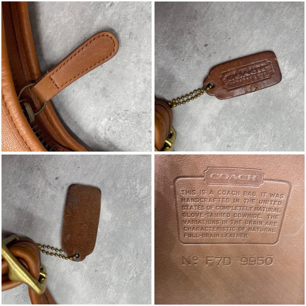 Vintage COACH 9950 Camel Brown Leather Shoulder Bag Janice Legacy