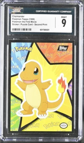 CHARMANDER #04 - Black LOGO - POKEMON The First Movie STICKER PUZZLE Card