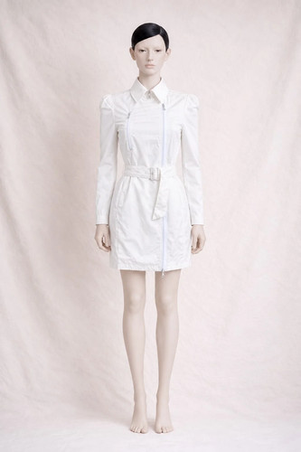Alexander McQueen, Alexander McQueen Trench Nylon Blanc Femme Taille S Vintage