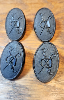 Equestrian 4 Rosettes Stirrup Cane and Whip buttons Western horse unique