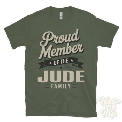 STOLZES MITGLIED DER JUDE FAMILIE T-SHIRT Nachname Nachname Erbe Abstammung
