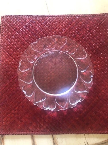 Vintage Crystal Tiffany & Co Plate 8.5” With Heart Design.