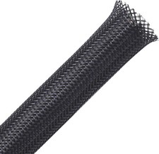50ft - 1/4 inch  1/2 inch PET Expandable Braided Sleeving   Black   Alex Te