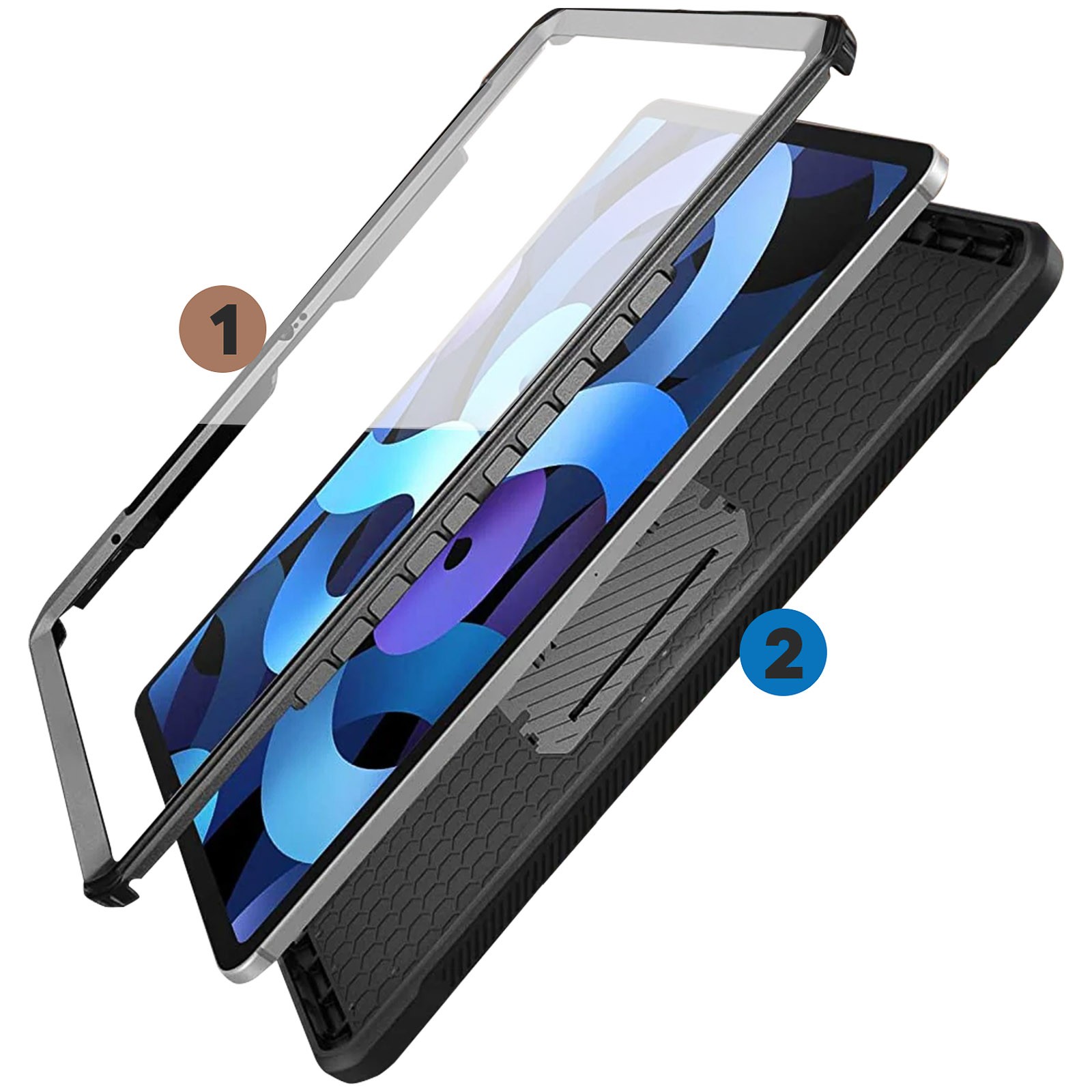 Coque iPad 10.9 2022 robuste Supcase multicouche avec support intégré noir
