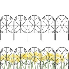 Animal Barrier Fence 20 Panels 12in L x 24in H Rustproof Black Metal Wire...