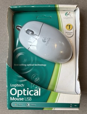 Logitech Optical Wired Mouse 931222-0403 USB PC/Mac Three Button 2004 NEW