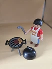 PLAYMOBIL VINTAGE Dad With Barbeque Grill 4649 COMPLETE SET. NO BOX.