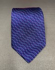 Turnbull & Asser Tie Purple Blue Geometric DNA Web 100% Silk Handmade 57x3.5