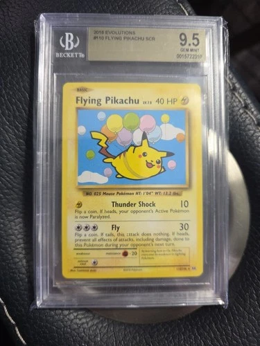 2016 Pokémon Flying Pikachu #110 EVOLUTIONS Beckett 9.5 Gem Mint