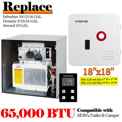#ad #ad 65000 BTU RV Tankless Water Heater and 18x18quot; Door Propane for 9 10 12 16 Gal. $541.49