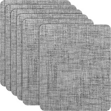 Coarse Linen Repair Patches, 6 Piece Self-Adhesive Linen Fabric Patches, Multi C
