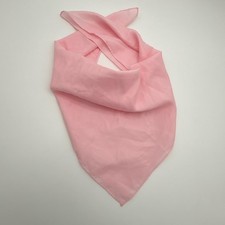 Vintage Pink Square Sheer Chiffon Neckerchief Bandana Solid Pastel Accessory