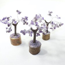 3 Small Amethyst Gemstone Chip Trees 3-4 Inch #3333