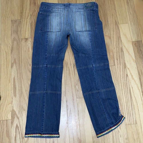 Vtg 2000s Le Jean De Marithe Francois Girbuad Striped Jeans 34x32 Rainbow Tape - Picture 12 of 12