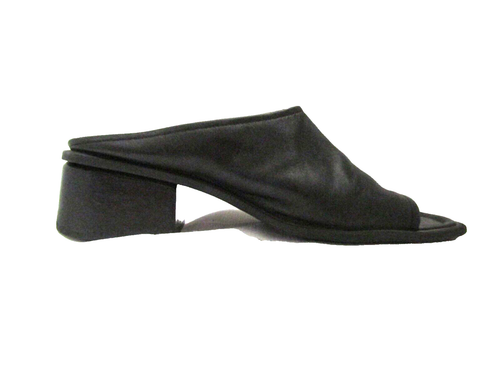 VTG. WESTIES Women's ROC DUETTE Block Heel Slide Sandal Black Leathr 10M BRAZIL - Picture 3 of 18