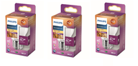 3X Philips Led Birne E27 Warmweiß 4,5W = 40W Dimmbar 470Lm Eek:F (Spektrum A-G)