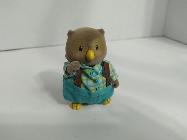 Li&#039;l Woodzeez Owl Family Dad Toy Doll 2.5" - 3" Flocked Clothed