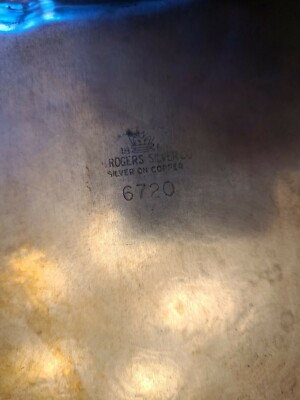 VINTAGE F B ROGERS SILVER CO SILVER ON COPPER #6720 TRAY | eBay