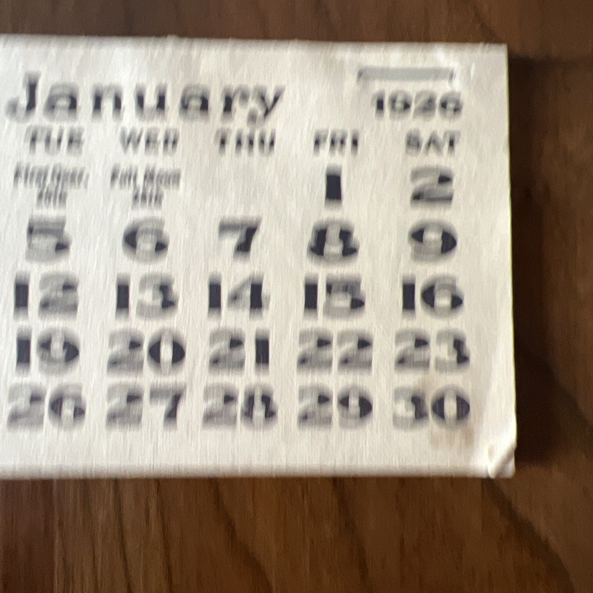 アンティーク　カレンダー Vintage Calendar 1986 Cloth 22 7/8