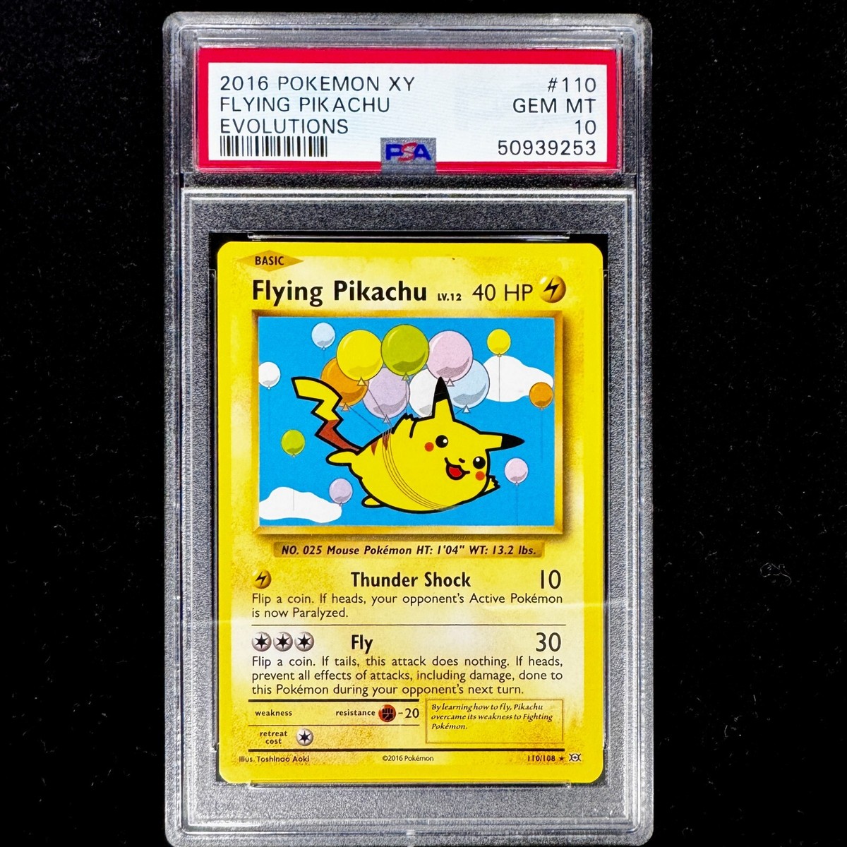 2016 Pokemon XY Evolutions 110/108 Flying Pikachu PSA 10 Gem Mint