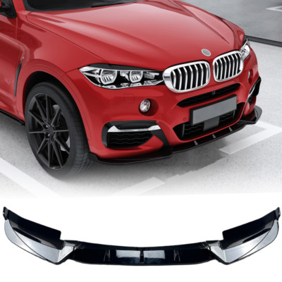 Front Spoiler Lippe Schwarz Glanz Für BMW X6 F16 M Sport 2014-2019