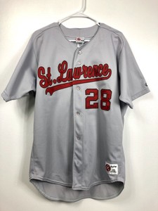 grey and red baseball jersey